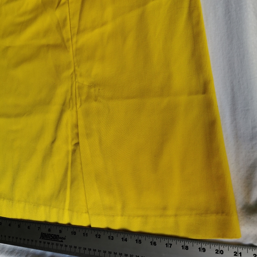 Beeline Women's Midi Skirt, size XS, Bright Yellow, Pencil Skirt w Front Split - Picture 4 of 9